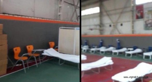 İzmir alarm seviyesinde: Spor salonu hastaneye dönüştürülüyor