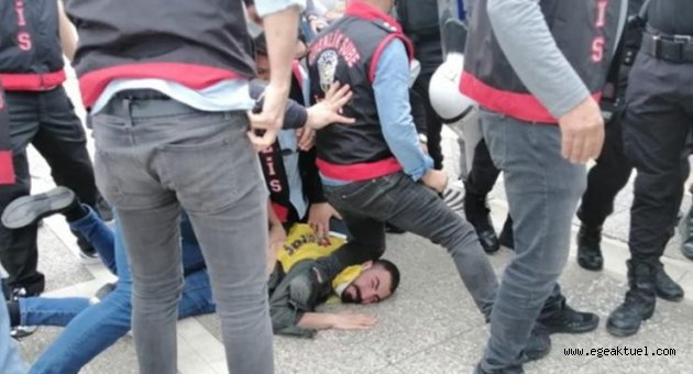 İzmir’de 1 Mayıs açıklamasına polisten sert müdahale