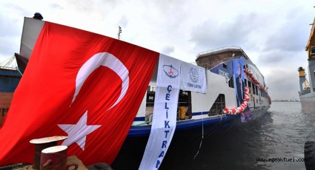 İzmir’in yeni arabalı feribotu suya indirildi
