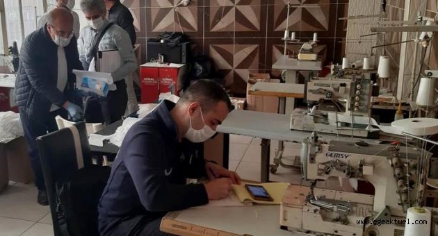 Kaçak maske üretenlere zabıta baskını