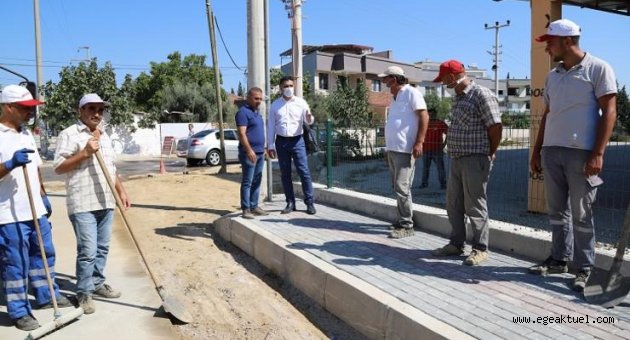 Kaldırım Çalışmalarını İnceledi
