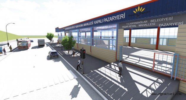 Karabağlar Yaşar Kemal Mahallesi’ne  modern pazaryeri 