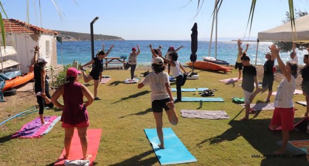 Karaburun’da denize nazır pilates