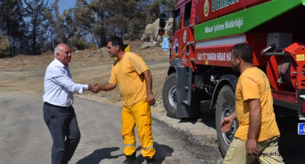 Kemalpaşa Belediye Başkanı Yangından Zarar Gören Tırazlı ve Menderes’e gitti