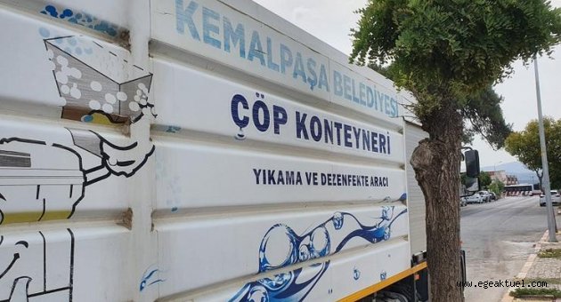 Kemalpaşa’da Çöp Konteynerleri Dezenfekte Ediliyor