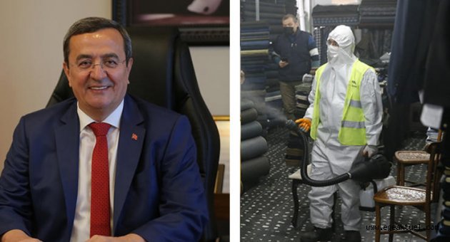 Kemeraltı esnafına dezenfeksiyon desteği