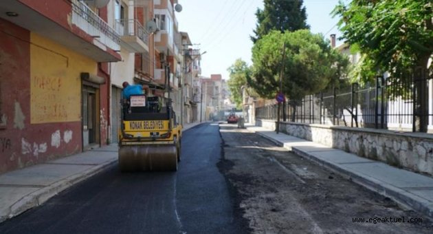Konak’ın sokaklarına 7 ayda 3 bin 800 ton asfalt