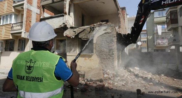 Konak’ta tehlike saçan binalara geçit yok