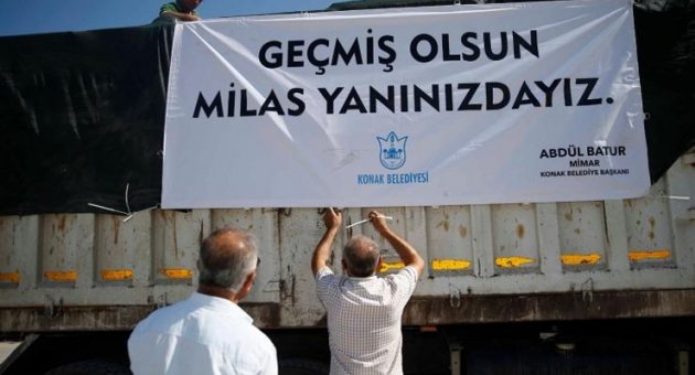 Konak’tan yangın bölgesine desteğe devam