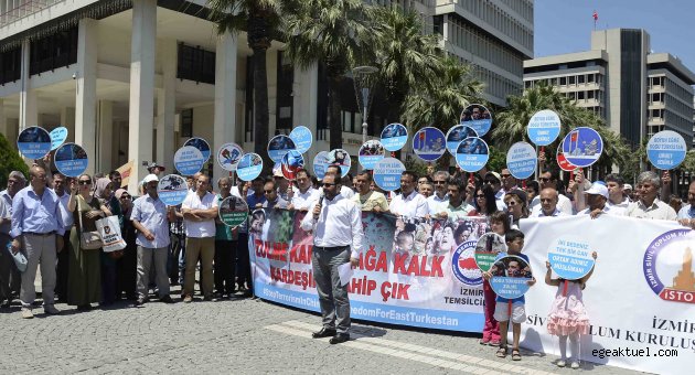  -Memur-Sen İzmir, Çin'in Doğu Türkistan zulmüne karşı eylem yaptı