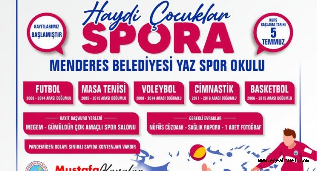 Menderes'de yaz spor okulları başlıyor