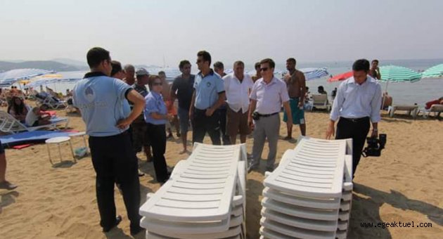 Menderes’te şezlong operasyonu