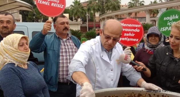 Menemen'de binlerce kişiye ıspanak yemeği