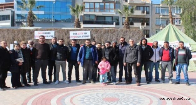 Menemen'de işten çıkarılan işçilerden 'Ekmek Çadırı'