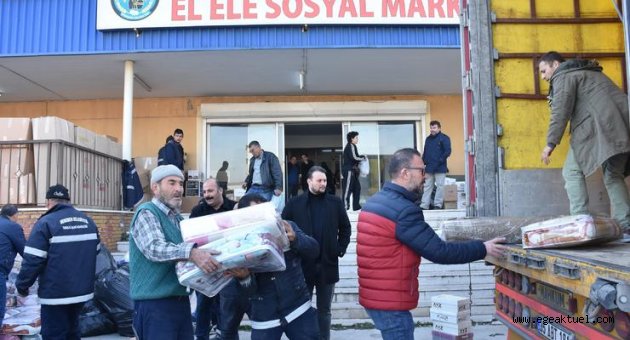 Menemen'den Elazığ'daki depremzedelere yardım