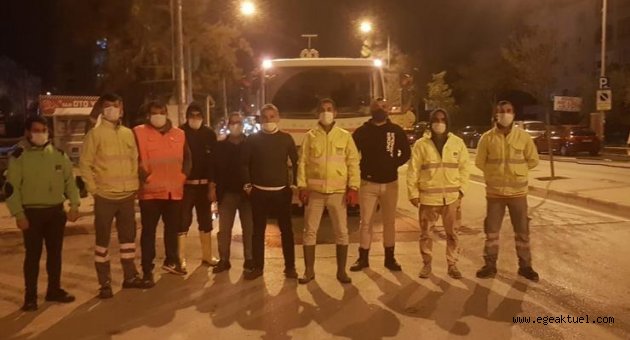 Narlıdere’de virüse karşı gece mesaisi!
