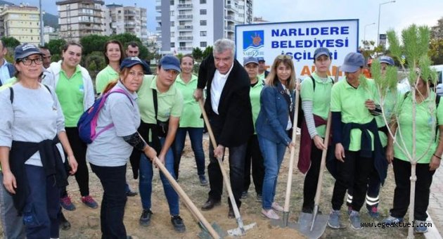Narlıdere'de işçiler için 200 fidan