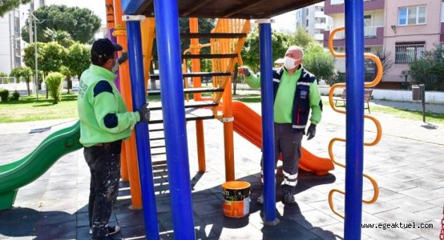 Narlıdere'nin parklarına bahar bakımı!