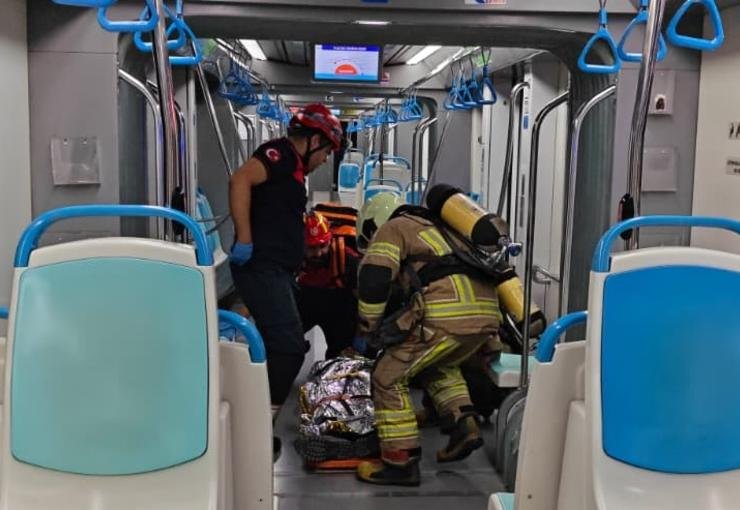 Konak Tramvayı’nda nefes kesen tatbikat