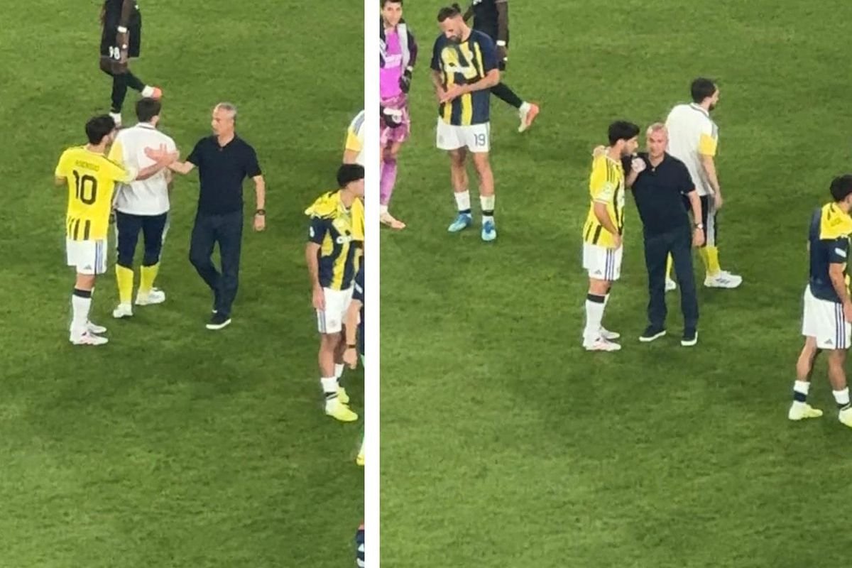 Maç sonuna damga vuran görüntü! Uzun uzun konuştular