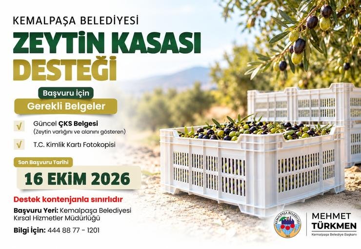 Kemalpaşa Belediyesi'nden Zeytin Kasası Desteği