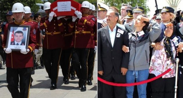 Şehit oğlunu asker selamıyla uğurladı