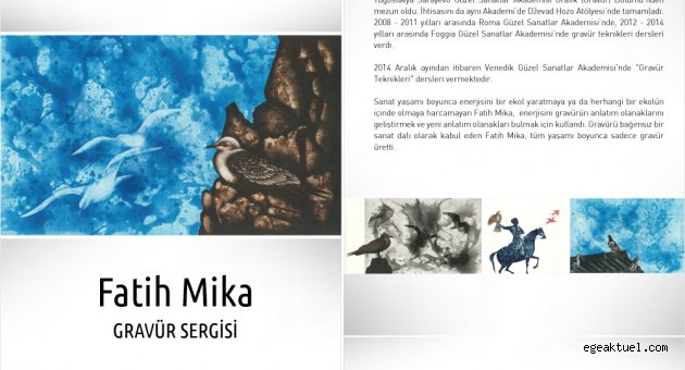 Selçuk yaşar resim müzesi ve sanat galerisi’nde Fatih mika gravür sergisi