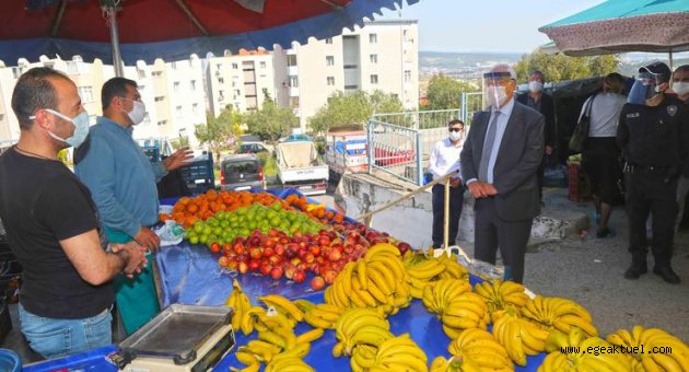 Selvitopu pazaryeri önlemlerini denetledi