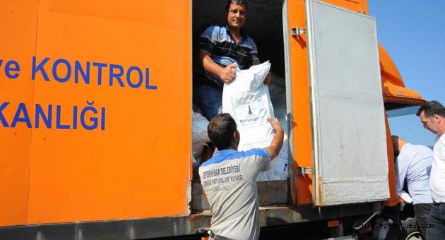 Sokak hayvanlarına 1.5 ton mama yardımı
