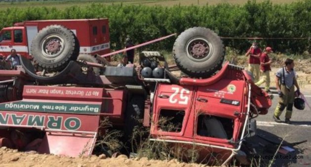 Tire'de makilik yangınına giden arazöz devrildi: 2 ölü, 2 yaralı