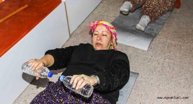 Ulamış köyü kadınları pilates yapıyor