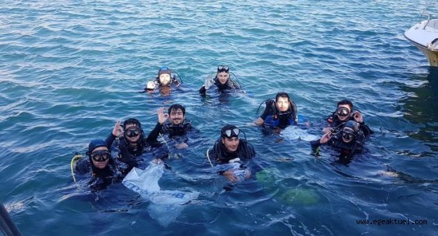 Urla’da Egeliler, “Deniz Hayattır” temasıyla “Sualtı ve Kıyı Temizliği” yaptı