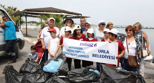 Urla’da kıyı ve deniz temizliği yapıldı