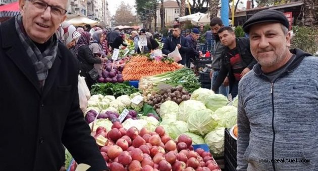 Yeni yıl öncesi Ödemiş pazarına yoğun ilgi