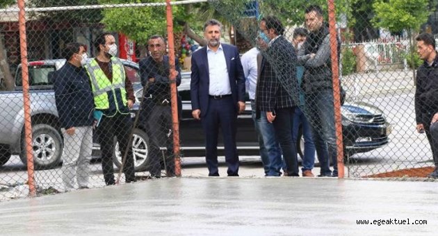 Yenilenen spor alanlarına 904 metreküp beton döküldü
