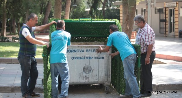 Yeşil konteynerler Bornova’nın sokaklarında